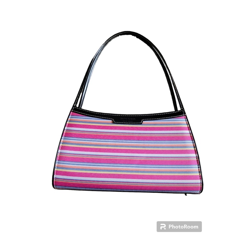Kate Spade Pink Multicolored Striped Bag-Excellent Pre-owned condition